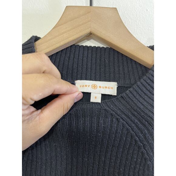 Tory Burch Ribbed Minimalist Quiet Luxe Sweater S Academia Capsule Merino Wool - Picture 4 of 14
